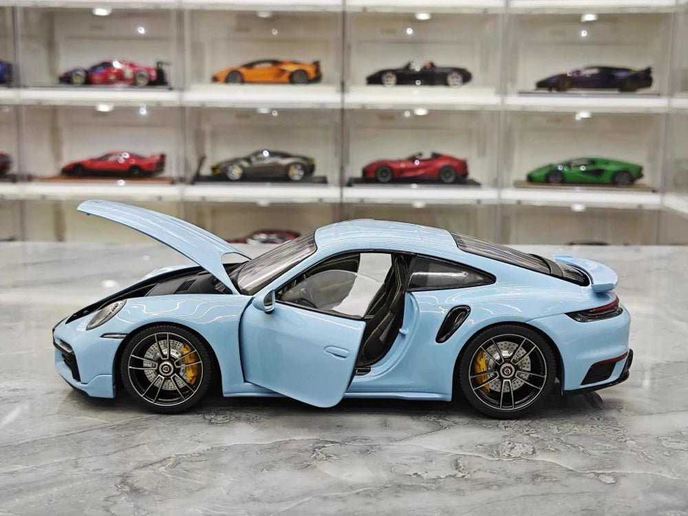 [Minichamps] 1:18 Porsche 2020 911 992 Turbo S Blue Model Car Die-Cast