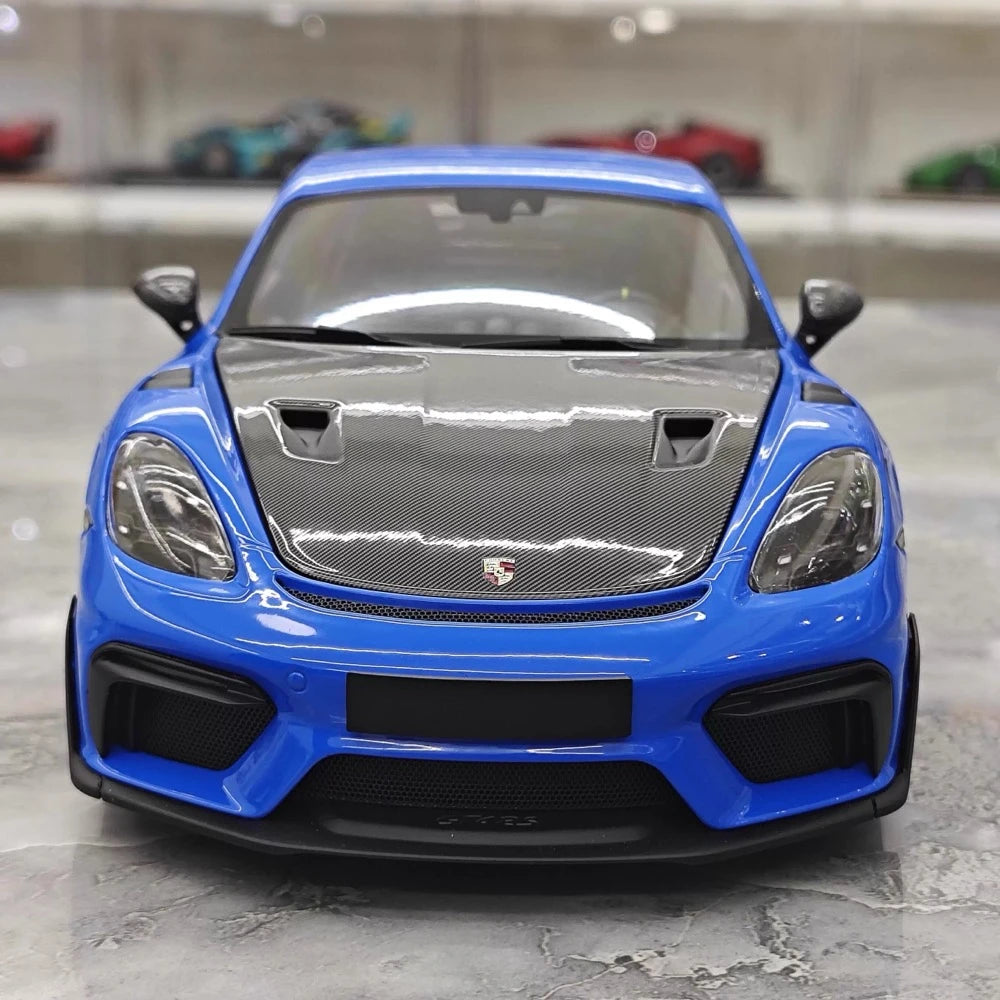 [Minichamps] 1:18 Porsche 2023 718 GT4 RS Blue Model Car Die-Cast