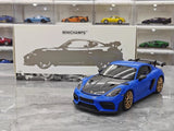 [Minichamps] 1:18 Porsche 2023 718 GT4 RS Blue Model Car Die-Cast