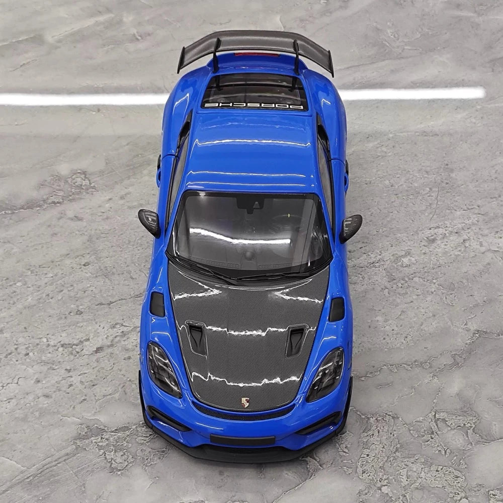 [Minichamps] 1:18 Porsche 2023 718 GT4 RS Blue Model Car Die-Cast