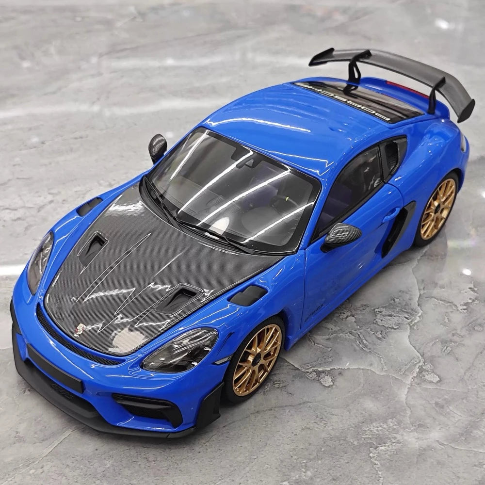 [Minichamps] 1:18 Porsche 2023 718 GT4 RS Blue Model Car Die-Cast