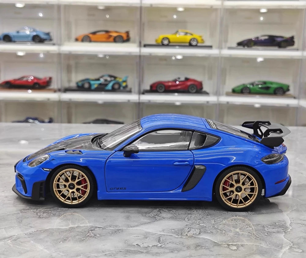 [Minichamps] 1:18 Porsche 2023 718 GT4 RS Blue Model Car Die-Cast
