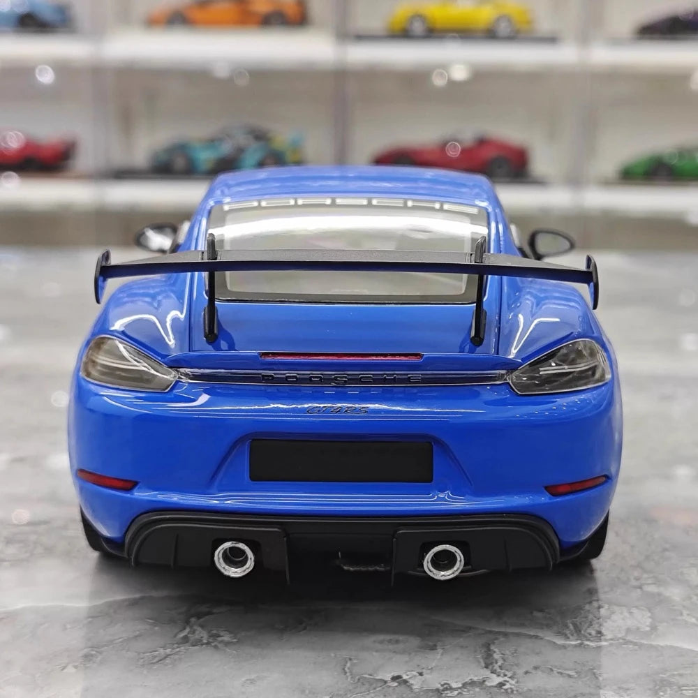 [Minichamps] 1:18 Porsche 2023 718 GT4 RS Blue Model Car Die-Cast