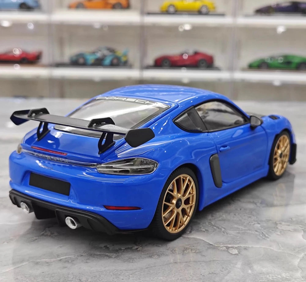 [Minichamps] 1:18 Porsche 2023 718 GT4 RS Blue Model Car Die-Cast