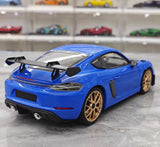 [Minichamps] 1:18 Porsche 2023 718 GT4 RS Blue Model Car Die-Cast