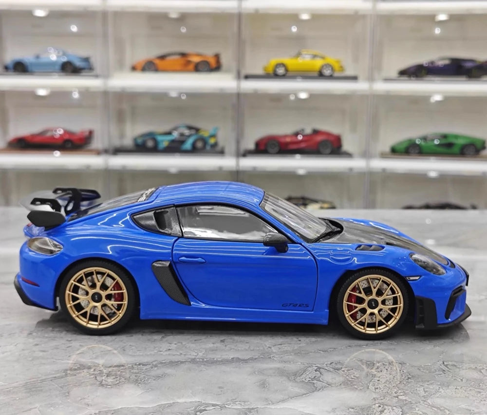 [Minichamps] 1:18 Porsche 2023 718 GT4 RS Blue Model Car Die-Cast