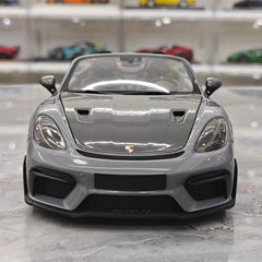 [Minichamps] 1:18 Porsche 2023 718 GT4 RS Roadster harmaa pienoismalli Die-Cast