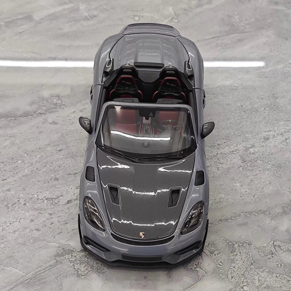 [Minichamps] 1:18 Porsche 2023 718 GT4 RS Roadster harmaa pienoismalli Die-Cast