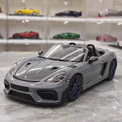 [Minichamps] 1:18 Porsche 2023 718 GT4 RS Roadster harmaa pienoismalli Die-Cast