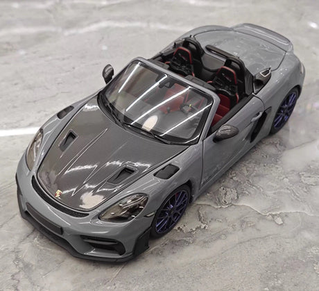 [Minichamps] 1:18 Porsche 2023 718 GT4 RS Roadster Gray Model Car Die-Cast