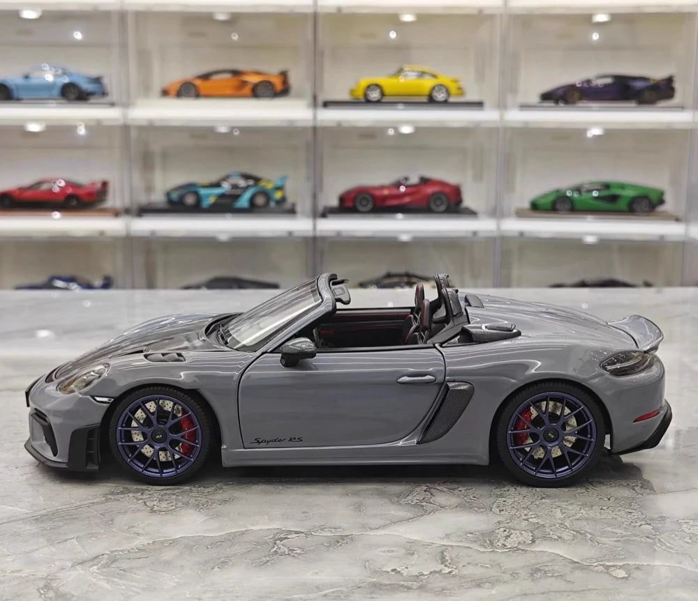 [Minichamps] 1:18 Porsche 2023 718 GT4 RS Roadster Gray Model Car Die-Cast