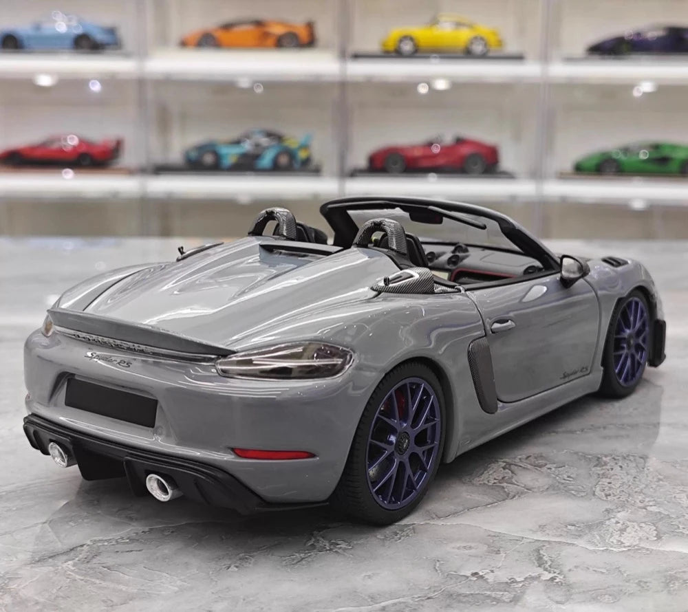 [Minichamps] 1:18 Porsche 2023 718 GT4 RS Roadster harmaa pienoismalli Die-Cast
