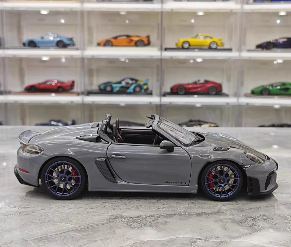 [Minichamps] 1:18 Porsche 2023 718 GT4 RS Roadster harmaa pienoismalli Die-Cast
