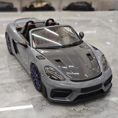 [Minichamps] 1:18 Porsche 2023 718 GT4 RS Roadster Gray Model Car Die-Cast