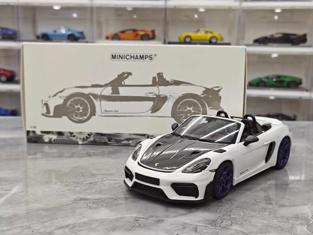 [Minichamps] 1:18 Porsche 2023 718 GT4 RS Roadster White Model Car Die-Cast