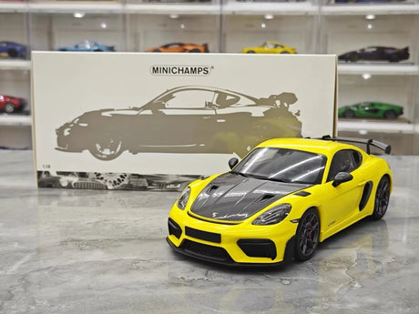 [Minichamps] 1:18 Porsche 2023 718 GT4 RS Yellow Model Car Die-Cast