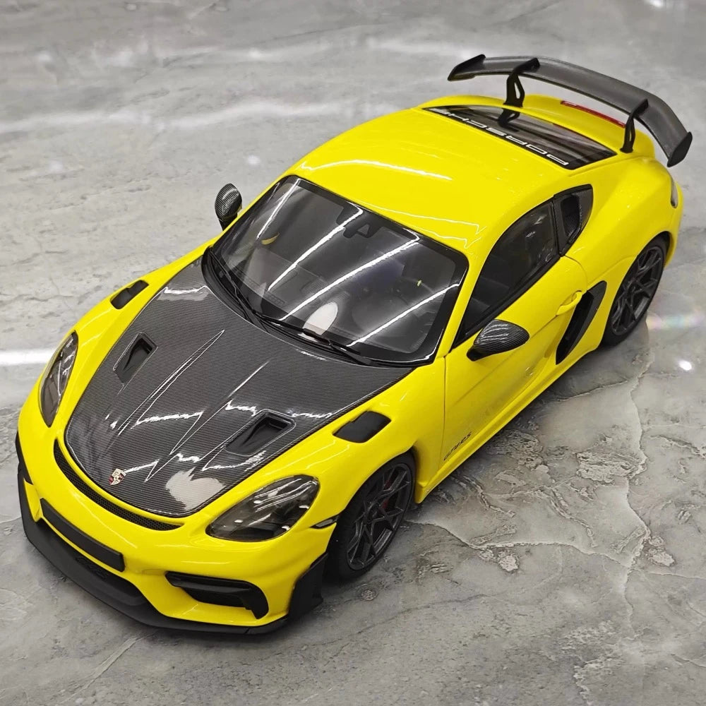 [Minichamps] 1:18 Porsche 2023 718 GT4 RS Yellow Model Car Die-Cast