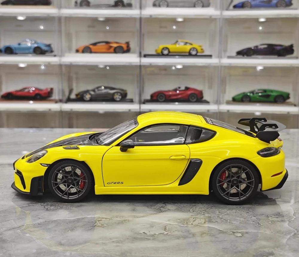 [Minichamps] 1:18 Porsche 2023 718 GT4 RS Yellow Model Car Die-Cast