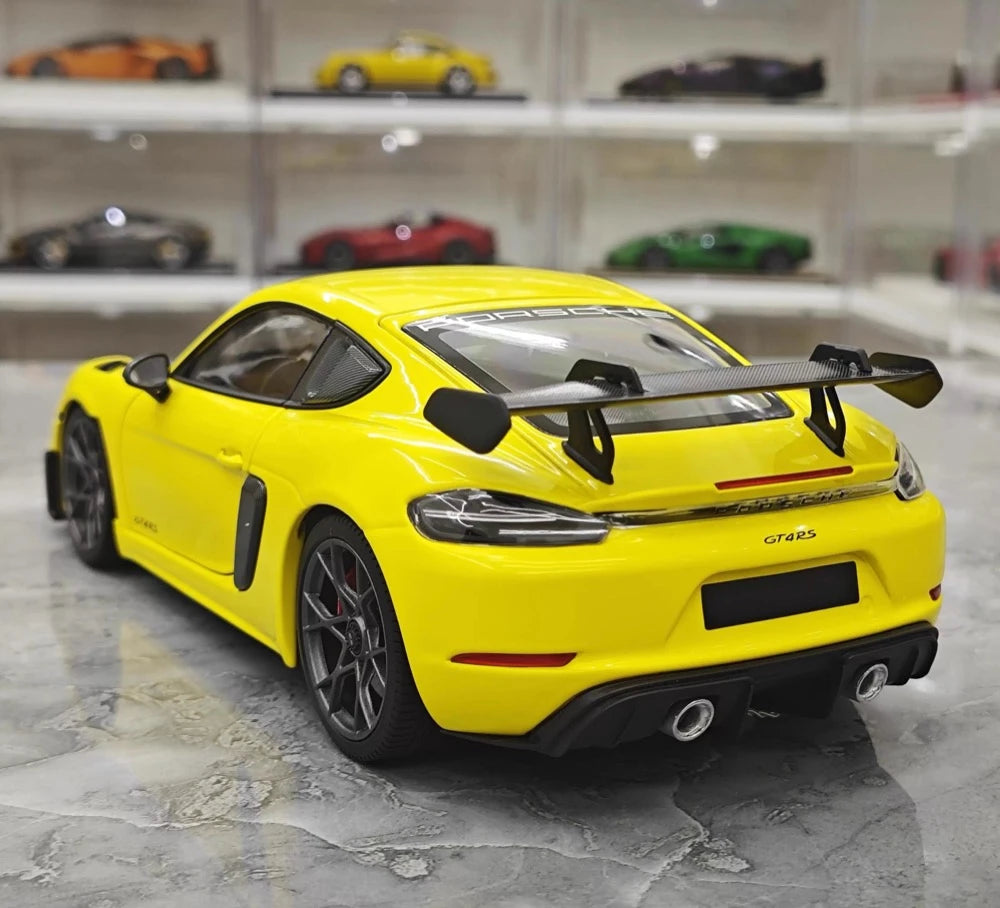 [Minichamps] 1:18 Porsche 2023 718 GT4 RS Yellow Model Car Die-Cast