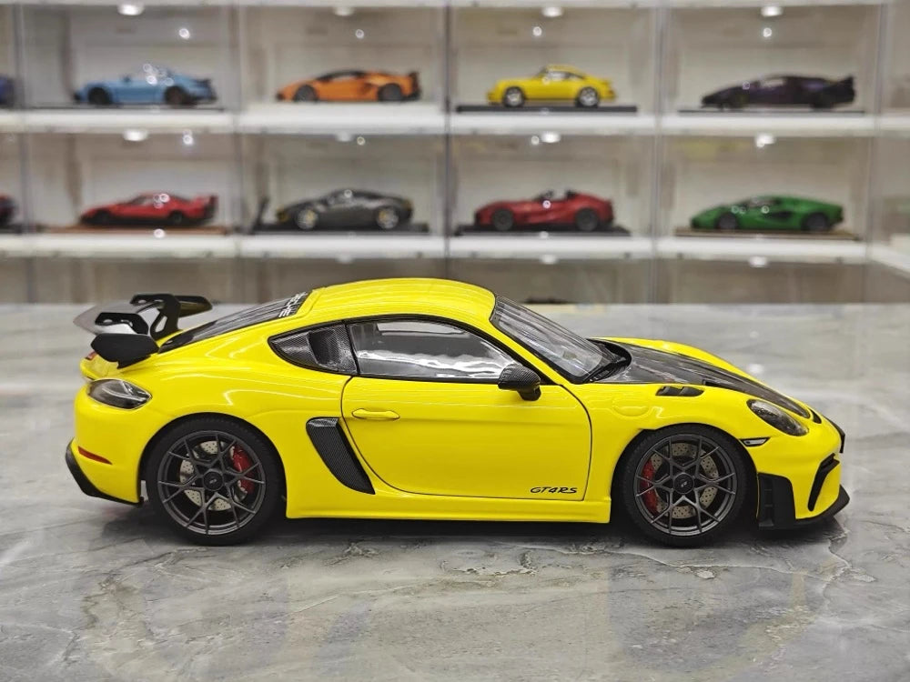 [Minichamps] 1:18 Porsche 2023 718 GT4 RS jaune voiture miniature Die-Cast
