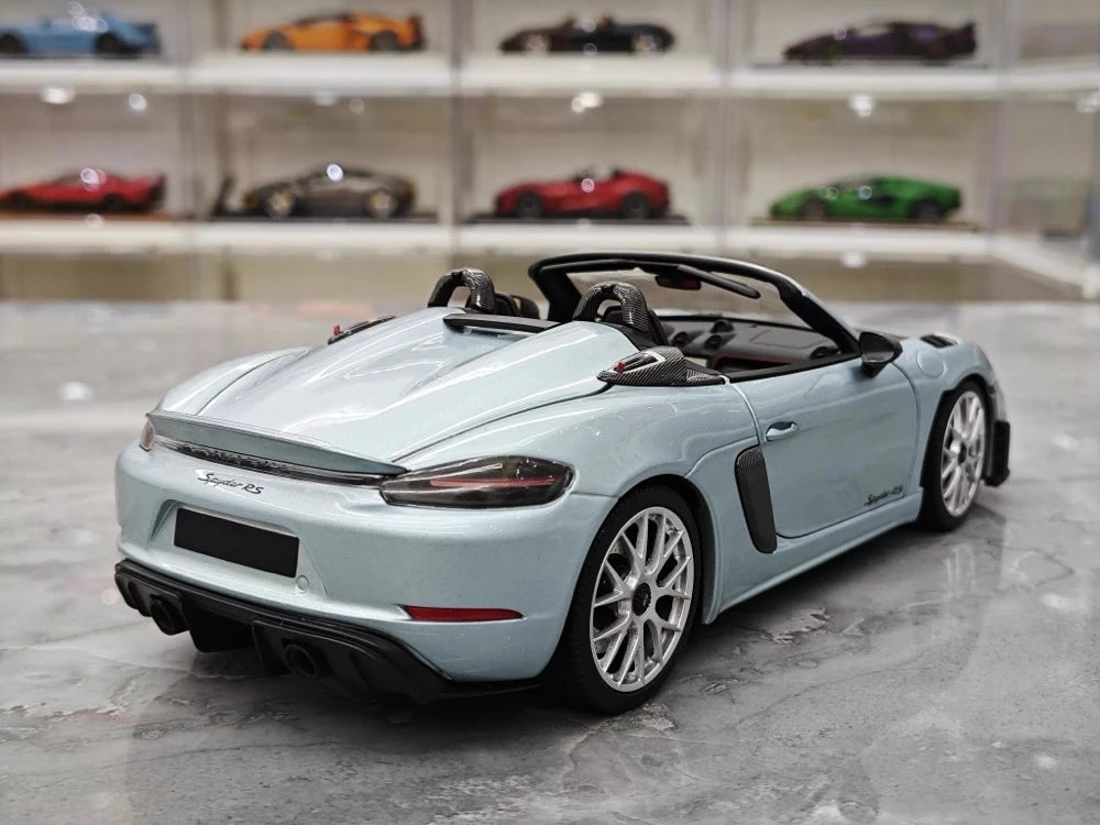 [Minichamps] 1:18 Porsche 2023 718 Spyder RS Ice bleu voiture miniature Die-Cast