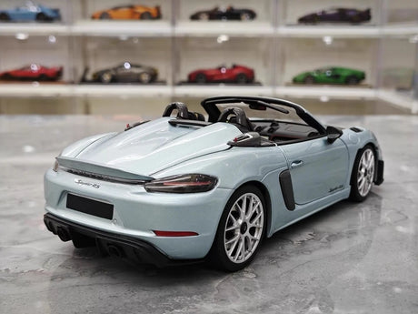 [Minichamps] 1:18 Porsche 2023 718 Spyder RS Ice Blue Model Car Die-Cast
