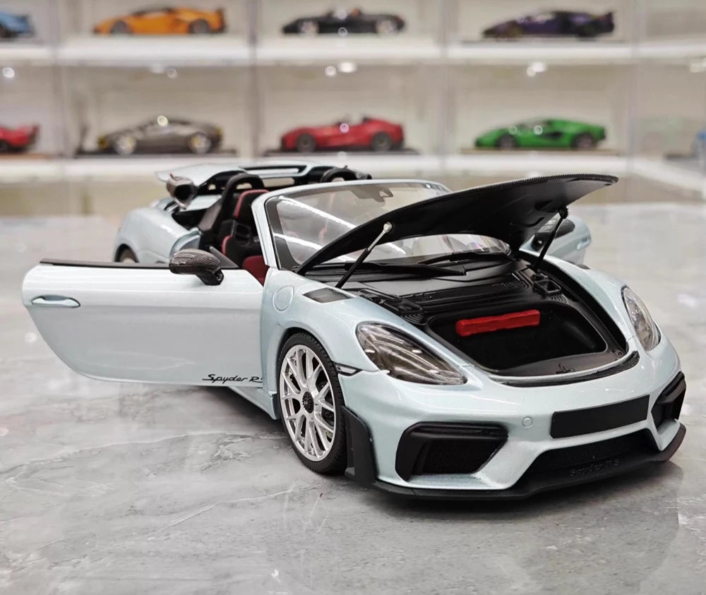 [Minichamps] 1:18 Porsche 2023 718 Spyder RS Ice Blue Model Car Die-Cast