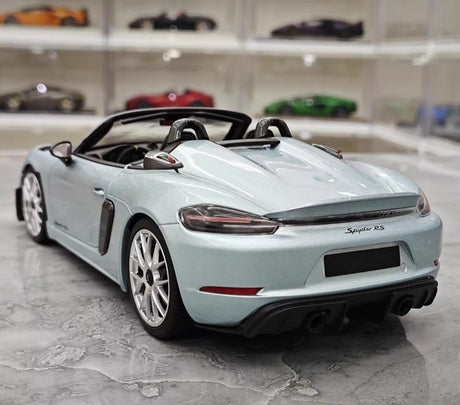 [Minichamps] 1:18 Porsche 2023 718 Spyder RS Ice Blue Model Car Die-Cast