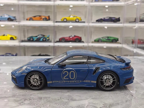 [Minichamps] 1:18 Porsche 2023 911 992 Turbo S 20th Anniversary Blue Model Car Die-Cast