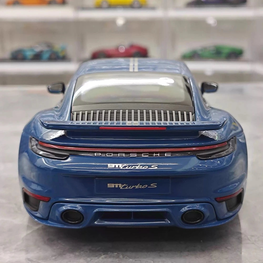 [Minichamps] 1:18 Porsche 2023 911 992 Turbo S 20th Anniversary Blue Model Car Die-Cast