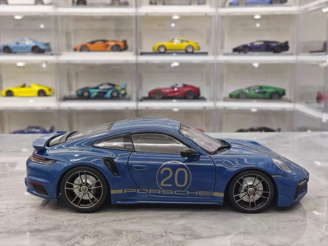 [Minichamps] 1:18 Porsche 2023 911 992 Turbo S 20th Anniversary Blue Model Car Die-Cast