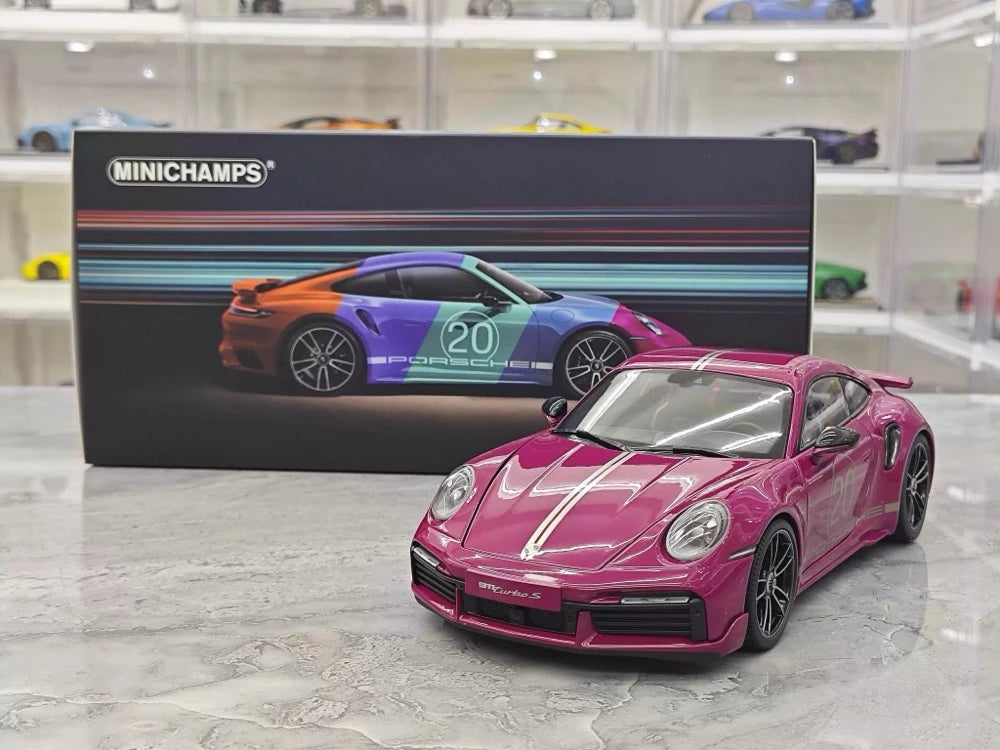 [Minichamps] 1:18 Porsche 2023 911 992 Turbo S 20th Anniversary Red Model Car Die-Cast