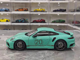 [Minichamps] 1:18 Porsche 2023 911 992 Turbo S 20th Anniversary Tiffany Blue Model Car Die-Cast
