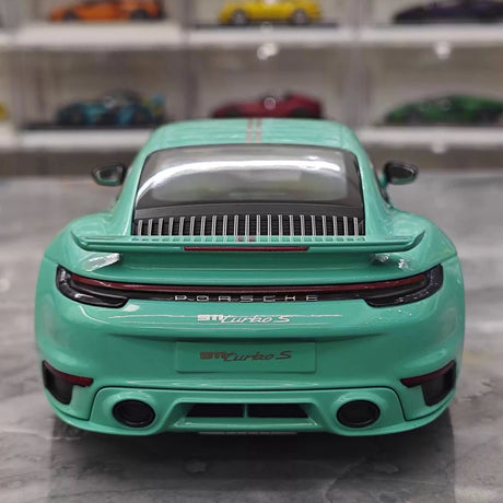 [Minichamps] 1:18 Porsche 2023 911 992 Turbo S 20th Anniversary Tiffany Blue Model Car Die-Cast