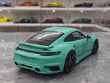 [Minichamps] 1:18 Porsche 2023 911 992 Turbo S 20th Anniversary Tiffany Blue Model Car Die-Cast
