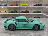 [Minichamps] 1:18 Porsche 2023 911 992 Turbo S 20th Anniversary Tiffany Blue Model Car Die-Cast