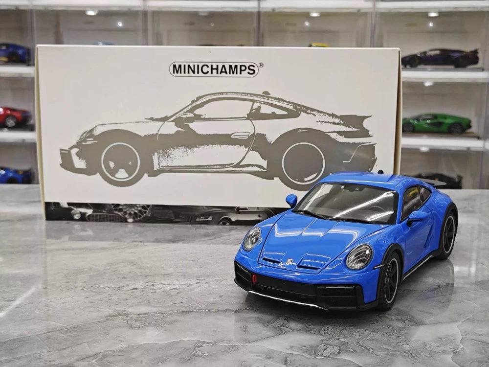 [Minichamps] 1:18 Porsche 2023 911 Dakar bleu voiture miniature Die-Cast