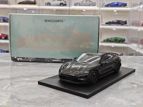 [Minichamps] 1:18 Porsche 2024 Taycan Turbo GT Black Model Car Resin