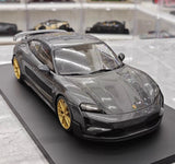 [Minichamps] 1:18 Porsche 2024 Taycan Turbo GT grå modellbil harts