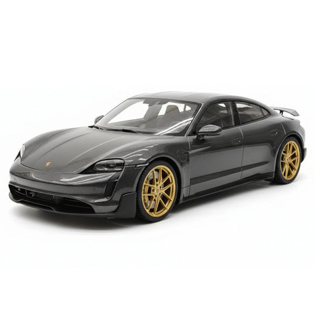 [Minichamps] 1:18 Porsche 2024 Taycan Turbo GT Gray Model Car Resin
