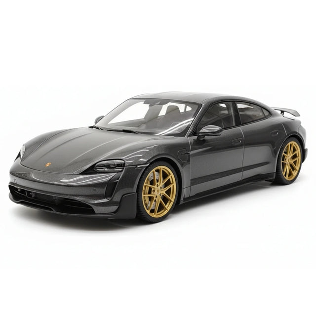 [Minichamps] 1:18 Porsche 2024 Taycan Turbo GT grå modellbil harts
