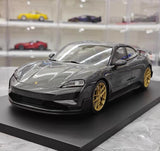[Minichamps] 1:18 Porsche 2024 Taycan Turbo GT grå modellbil harts