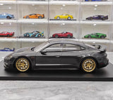 [Minichamps] 1:18 Porsche 2024 Taycan Turbo GT grå modellbil harts