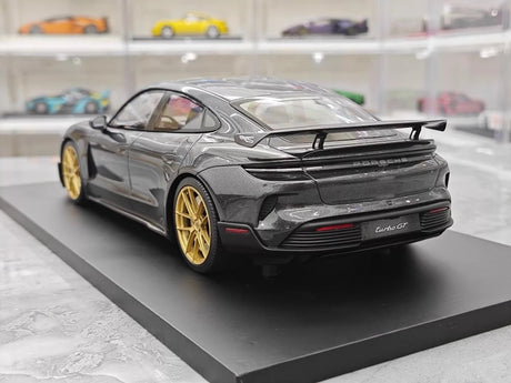 [Minichamps] 1:18 Porsche 2024 Taycan Turbo GT Gray Model Car Resin