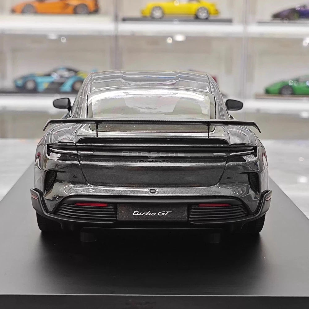 [Minichamps] 1:18 Porsche 2024 Taycan Turbo GT gris voiture miniature Resin