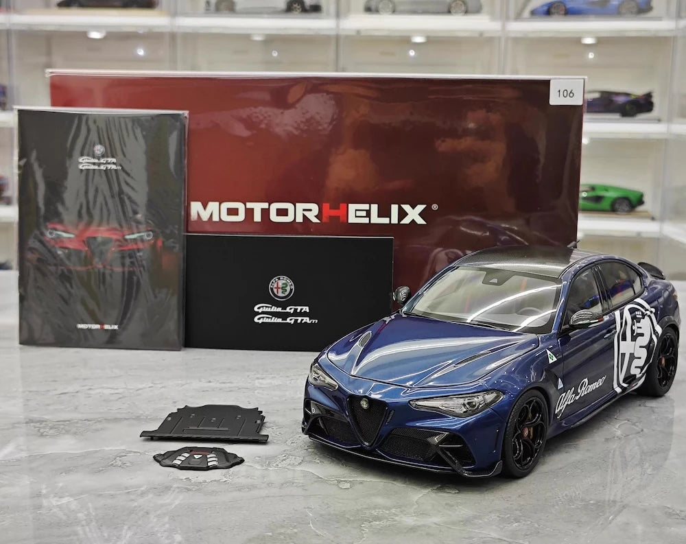 [MotorHelix] 1:18 Alfa Romeo 2021 Giulia GTAm Blue Model Car Die-Cast