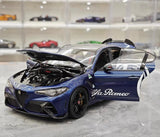 [MotorHelix] 1:18 Alfa Romeo 2021 Giulia GTAm blå modellbil Die-Cast