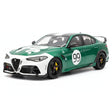 MotorHelix Alfa Romeo 2021 Giulia GTAm verde and branco 1:18 – modelo de coleção em metal fundido