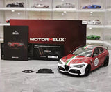 MotorHelix Alfa Romeo 2021 Giulia GTAm vermelho and branco 1:18 – modelo de coleção em metal fundido
