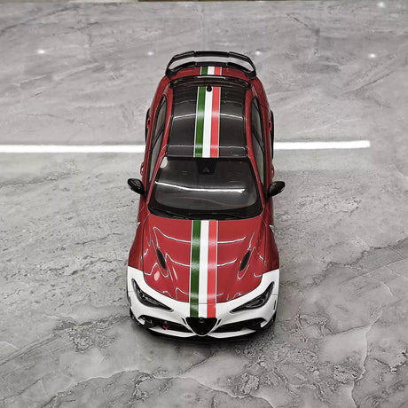 MotorHelix Alfa Romeo 2021 Giulia GTAm Red and White 1:18 – Collectible Diecast Model Die-Cast